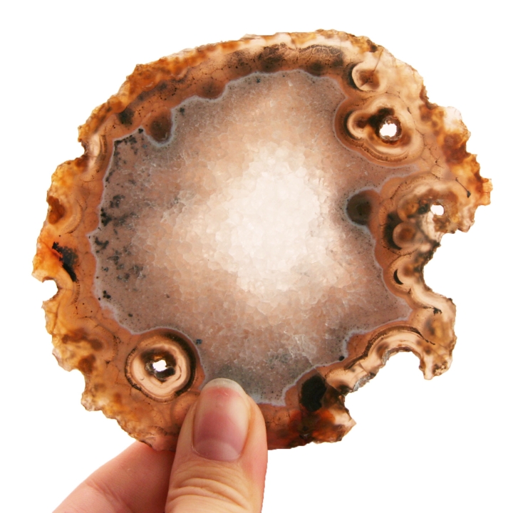 Plaster agatu szary – naturalny minerał z widocznymi koncentrycznymi wzorami