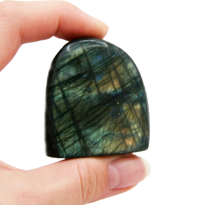 Naturalny labradoryt – polerowana bryła w formie ozdobnej