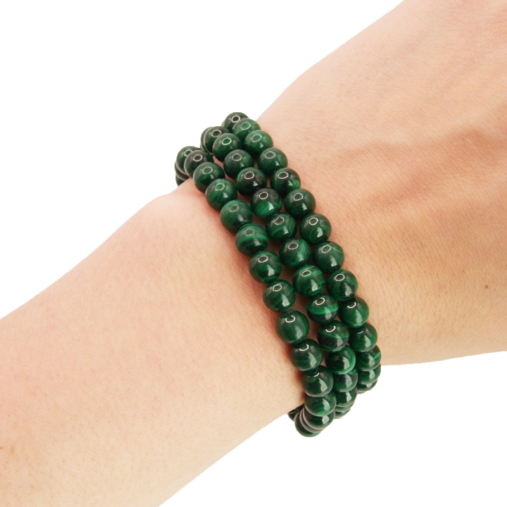 Bransoletka szczęścia wykonana z kulek naturalnego malachitu.