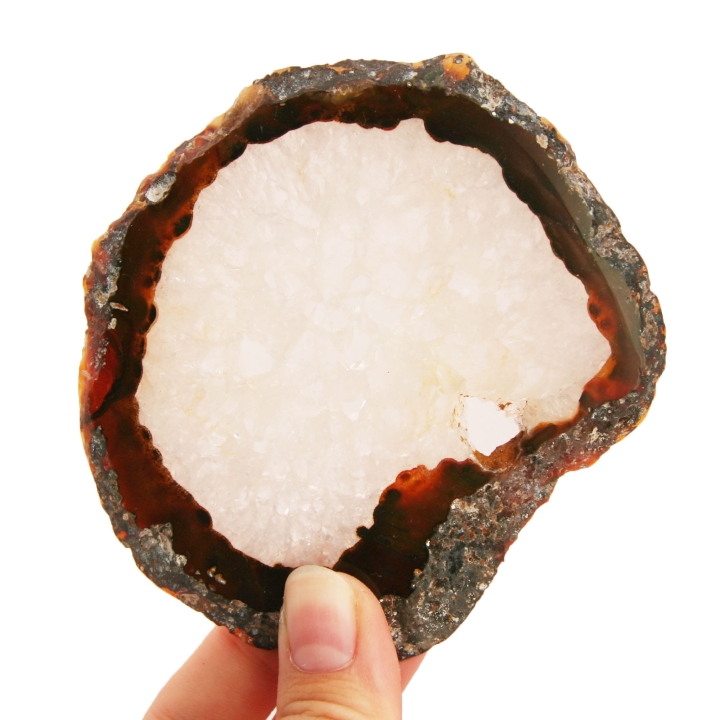 Brązowy plaster agatu naturalnego, dwustronnie polerowany.