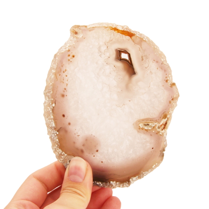 Szary plaster agatu naturalnego, dwustronnie polerowany.