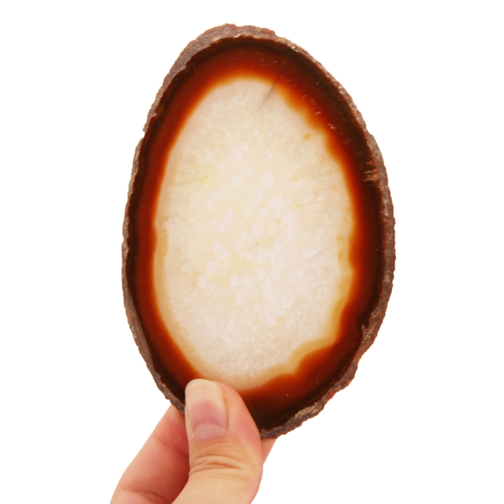 Pomarańczowy plaster agatu, dwustronnie polerowany na wysoki połysk.