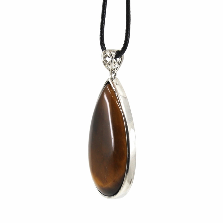 Naszyjnik z tygrysim okiem w oprawce w kształcie łezki.