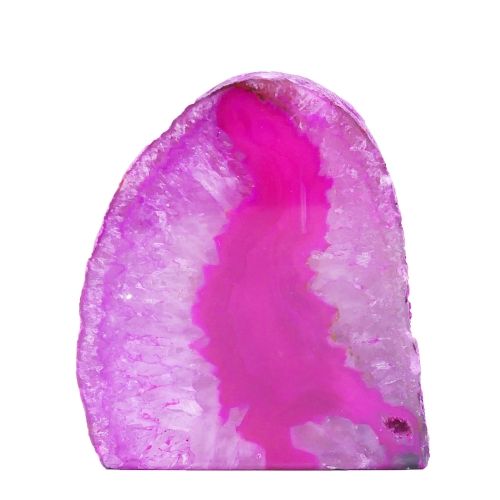 Świecznik na tealight z naturalnego agatu w kolorze różowym.