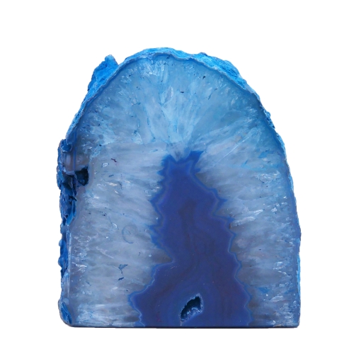 Świecznik na tealight z naturalnego agatu w kolorze niebieskim.