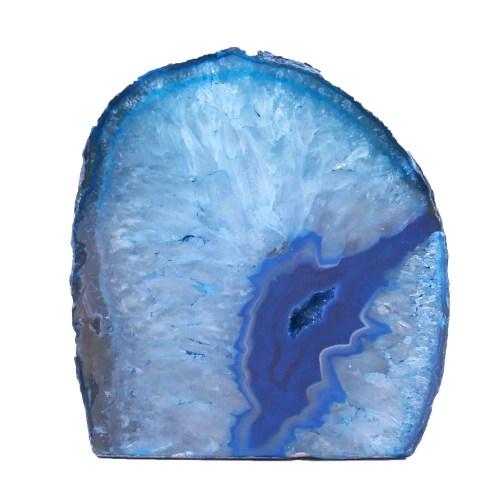 Świecznik na tealight z naturalnego agatu w kolorze niebieskim.