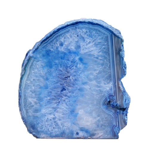 Świecznik na tealight z naturalnego agatu w kolorze niebieskim.