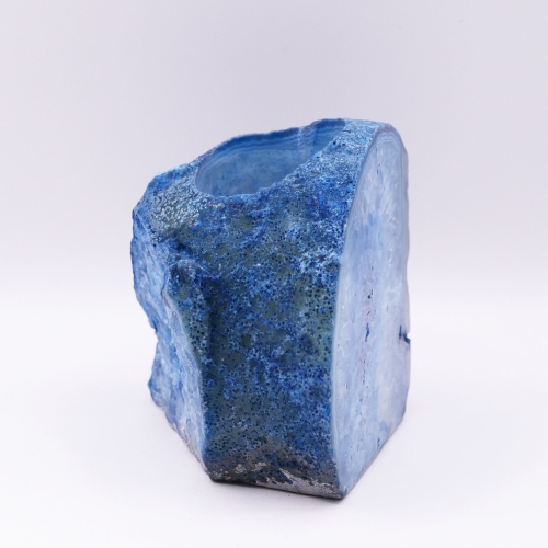 Kamienny świecznik na tealight z niebieskiego agatu.