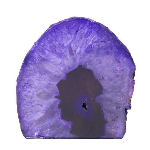 Świecznik na tealight z naturalnego agatu w kolorze fioletowym.