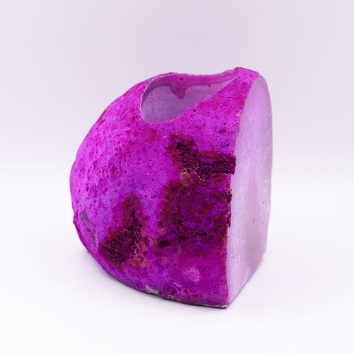 Unikatowy świecznik agatowy z surowymi krawędziami i otworem na świeczkę typu tealight.