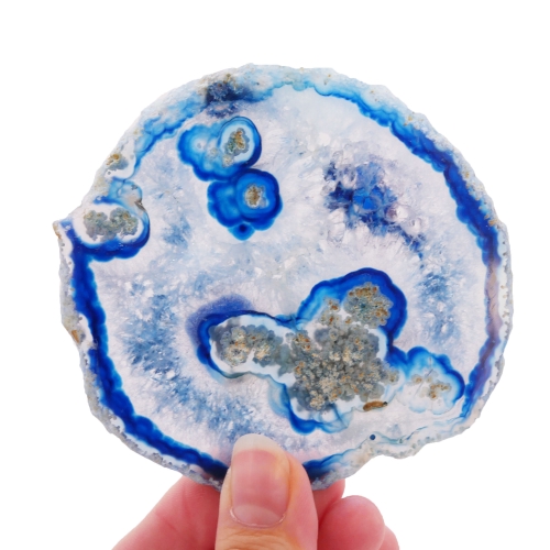 Plaster agatu niebieski – naturalny i oszlifowany kamień o efektownej strukturze