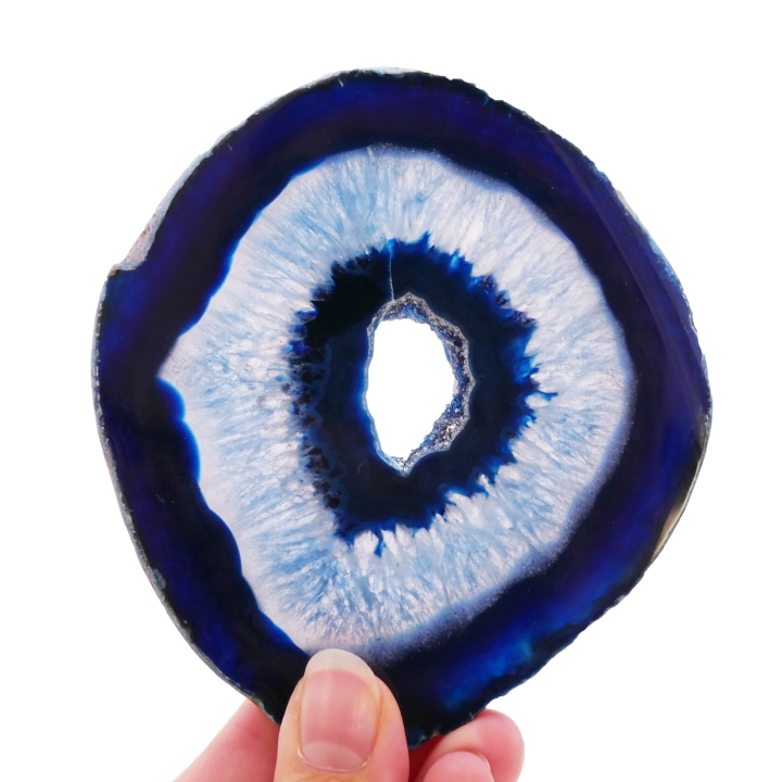 Agat polerowany plaster niebieski – minerał o wyjątkowej przejrzystości i barwie