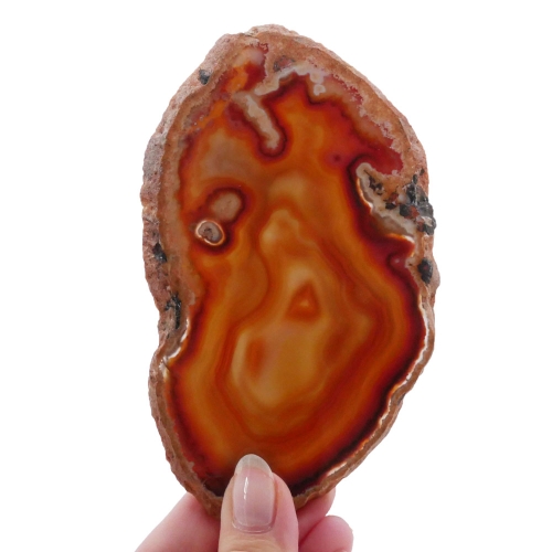 Pomarańczowy plaster agatu, dwustronnie polerowany na wysoki połysk.